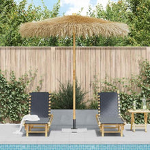 XHNIFBN 106.3 Inch Bamboo Garden Parasol with Hand Woven Banana Leaf Roof, 102.4 Inch Tall Tropical Patio Umbrella with 1.77 Inch Pole for Backyard Deck Restaurant Bar