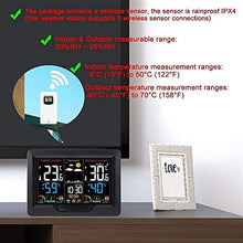 JDXQBLD Weather Station Wireless Indoor Outdoor Thermometer, Color Display Digital Forecast Station with Temperature Alert, Comfort Level, Barometer, Alarm Clock, Easy