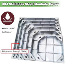 LWJQRSP Stainless Steel Manhole Cover & e - 300x300 500x500 650x500 900x600 mm for Patios Gardens Schools - Heavy-Duty Septic Pit Lid Weather-Resistant