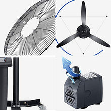 NYTFHMS Cooling Fans Oscillating Fan with Misting, Spray Fan,3 Cooling Speeds,90° Oscillation, Adjustable Height 1.6M-2M,with Remote Control 350W Oscillation Function,Black