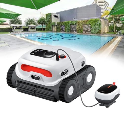 Eoweiot Automatic Robotic Pool Cleaner, Wall-Climbing Vacuum with 180-Minute Runtime, Ideal for In-Ground Flat Pools Up to 2000 Sq.Ft