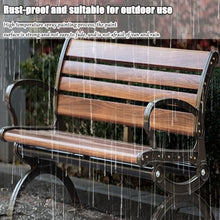 HYUIO 2-Person Metal Steel Benches Metal Park Bench Heavy-Duty Slatted Garden Bench with Backres for Garden Poolside Front Porch Courtyard Park(120cm/47in)
