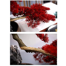 Artificial Bonsai Artificial Tree Bonsai Creative Red Leaf Tree Bonsai Golden Flowerpot Stone Landscaping Living Room Office Study Decoration Fake Plants for Home Office