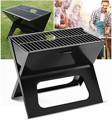 MIIKHI Portable Barbecue Grill Stainless Steel Folding BBQ Grill Desk Tabletop Smoker Grill for Picnic Garden Terrace Camping Travel Outdoor Cooking