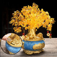 YXIANG56Q Office Desk Decor Natural Citrine Gemstone Crystal Bonsai Tree of Life Large Feng Shui Money Chakra Tree for Wealth/Fortune and Luck Desk Decorations(Large)