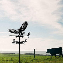 Wind Vane Metal Weathervane Weathercock Wind Direction Indicator Retro Weather Vanes Garden Creative Stainless Steel Roof Mount for Farm Yard Home Decor Gift (Rooster 1) (Bald Eagle)