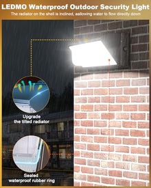 ledmo 120W LED Wall Pack Light 4 Pack Dusk to Dawn with Photocell Outdoor Commercial Industrial Lights 840W HPS HID Equivalent 5000K Security Flood Lighting for Buildings,Warehouse, Parking,Yard
