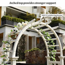 Garden Arbor with Planter Boxes, Arch Backdrop Stand for Plant Climbing, 86" H Outdoor Arch Trellis, Wedding Archway Party Decor for Backyard, Lawn, Patio(White)