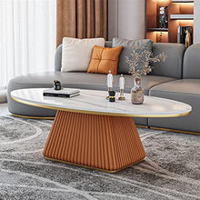 living room table Luxury Slate Coffee Table, Modern Oval Coffee Table with Metal Iron Frame, Household Creative Living Room Center Table, Easy to Assemble outdoor side table ( Color : B , Size : 100*6