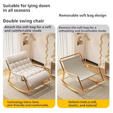 ZREVSB Adjustable Blue Rocking Chair for Living Room with Armrests 5 Position Reclining Reading Perfect Balconies Porches and Patios (Off White)