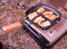 Folding barbecue roasting pan outdoor portable BBQ square steak picnic non-sticky teppanyaki grill pot(20cm)