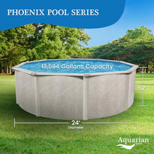 Aquarian 24'x52 Above Ground Round Pool Kit w/Pump & Accessories, Phoenix