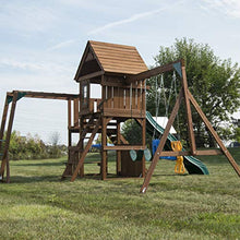 Swing-N-Slide Knightsbridge Wooden Swing Set with Slide & Monkey Bars, Green
