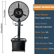 CUTPOIY Misting Fan Outdoor, 90° Oscillating Pedestal Fan with Mist for Shop, Garage, Barn, Workspace, 11 Gallon Tank, 71cm/28in