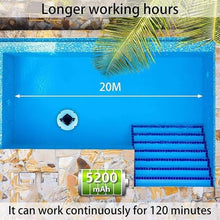 KANGJIEM Automatic Pool Cleaner, Cordless Swimming Pool Vacuum Powerful Suction, Lasts 120 Mins, Built-in Water Sensor Technology for Pool Surface up