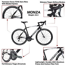 Tommaso Monza Sport Bike Performance Aluminum Road Bike Carbon Shimano Tiagra 24 Speeds Road Bicycle Matte Black