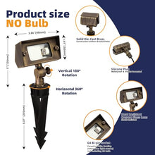COLOER Cast Brass 12V Low Voltage Flood Light Outdoor Without Bulb(12 Pack)
