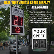 GIZMIT Solar Radar Speed Sign, Aluminum Radar Speed Display Detector, 2 Digital Speed Detector, Applicable to Highways, Industrial Park 50 * 70-White