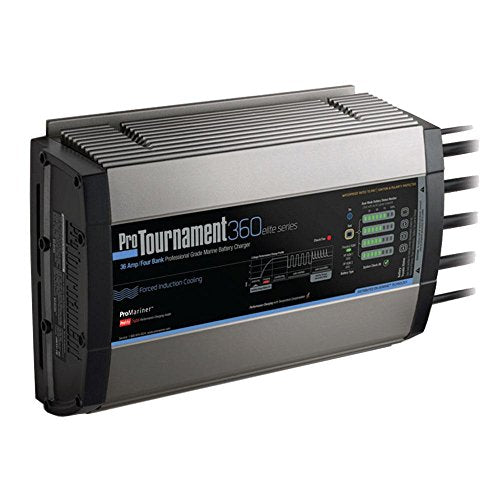 ProMariner ProTournament 360elite Quad Charger 36 Amp 4 Bank White