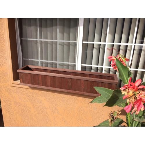 Best Redwood Window Planter Box 36 in Heart Stain