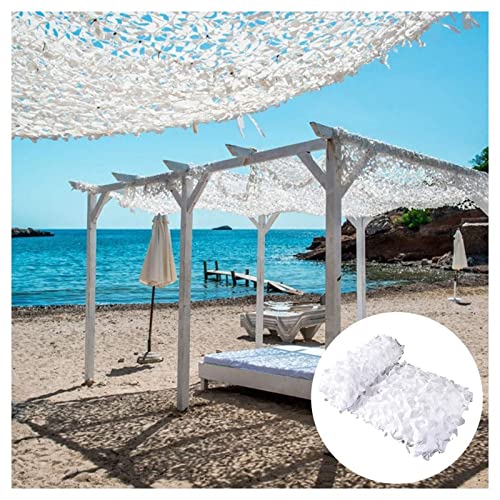 Camouflage Shade Net for Garden and Outdoor Sail for Patio Awning Pergola Blinds Breathable and Durable Perfect for Military Decoration and Themed Parties (White 8x8m)