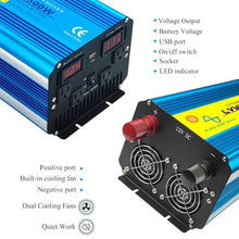 JVPDSLMN 2500W/5000W DC 12V/24V to AC 110V 100V 50Hz/60Hz LED Voltage Display Converter Remote Control US Socket Pure Sine Wave Inverter (Color : 24V 60HZ US)