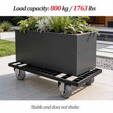 Dalumian Plant Caddy with Wheels, Heavy Duty Plant Stand with 360° Lockable Caster, Metal Rolling Plant Saucers, 800kg Capacity, Suitable for Heavy Plant Pots and Outdoor Use(White,80 * 39cm)