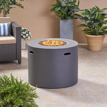 Premium Magnesium Oxide Outdoor Fire Pit with High-Output Burner for Backyard Gatherings and Patio Ambiance (Dark Grey + Magnesium Oxide)