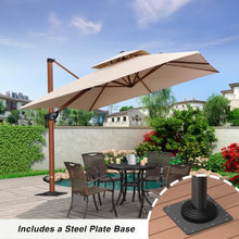 9 Feet Double Top Deluxe Square Patio Umbrella with Steel Plate Base