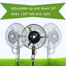 DMVWJR Portable Misting Fan｜Adjustable Height Pedestal Fan｜Mister Fan With 42L Capacity Tank｜Tower Fan Multiple Power Options｜Floor Fan For Office Outdoor Treadmill Camping Bedroom(30 in)