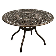 Oakland Living Ornate Traditional and Modern Contemporary Outdoor Mesh Lattice Aluminum 48 inch Bronze Round Dining Set with Four Chairs