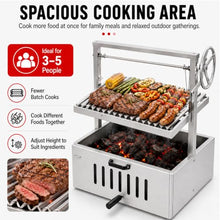 Freestanding Charcoal Grill, Adjustable Grate for Backyard and Patio 201StainlessSteel