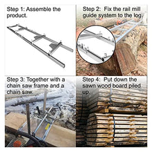 USZWBY 48"-Chainsaw-Mill-Planking-Milling-Machine-Rail-Mill-Guide-System-Kit-Chain-Saw-Accessory-Woodworking-Log-Cutting-Tools