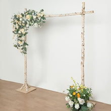 LANAZU 7.4ft Natural Birch Wood Wedding Arch, Square Backdrop Stand, Photography Stand, Rustic Wedding Arbor Decor, Wedding Backdrop, Ceremony Arch