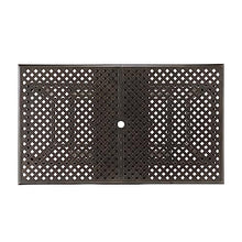 Industrial-Style Outdoor Dining Table with Weather-Resistant Iron Frame and Angled Tubular Legs - Perfect for Patios and Back Decks