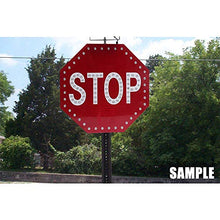 Allexcent 30'' Solar Powered LED Blinking Reflective Stop Sign Green