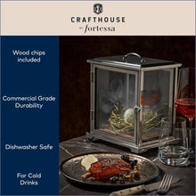 Crafthouse by Fortessa Glass Cocktail Smoking Box with Handheld Smoker