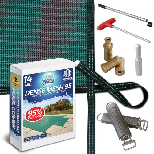 Safety Cover 20 ft x 40 ft Center Step Rectangle Inground Pool Size – Green