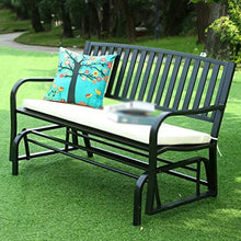 HIHELO Outdoor Wrought Iron Double Rocking Chair Outdoor Balcony Courtyard Creative Two People Rocking Bed Chair Garden Leisure Chair Park Chair Outdoor Bench (Color : B)