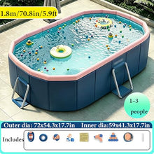 Large Foldable Pool,Non-Inflatable Pool for Adult Kids, Portable Swimming Pool, Collapsible Kid Pool for Backyard,Oversized Easy Setup Family Pool, Above Ground Garden Backyard(1.8m/70.8in/5.9ft)