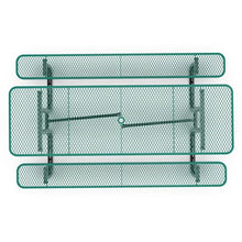 Flash Furniture Commercial Grade 8' Rectangular Expanded Mesh Metal Outdoor Picnic Table - Black