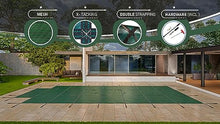WaterWarden Inground Pool Safety Cover 20’ x 40’ with Center End Step, 15-Year Warranty, UL Classified to ASTM F1346, Triple Stitched for MAX Strength, Abrasion Resistant, Hardware Included Green Mesh