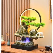 Tabletop Fountains Tabletop Water Fountain Rock Falls Fountains Indoor Waterfall Fountain Tabletop Fountains Chinese Artificial Bonsai Interior Decorations with LED Light Desktop Water Fountain (Size