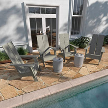 Taylor & Logan Brady Dual Slat Poly Resin Adirondack Chair in Gray, Set of 4