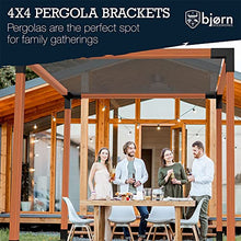 Bjorn Woodworks Pergola Kit | Easy, Modular, Modern Pergola Hardware Kit | DIY Elevated Wood Stand Kit with Powder Coated Steel Brackets | Includes 4 Bracket Shoulders 4 Boots 2” Bolts for 4x4 Lumber