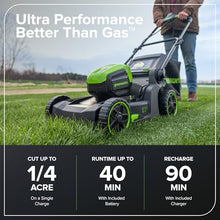 Greenworks 60V 17in Push Lawn Mower, 4.0 Ah Battery and Charger