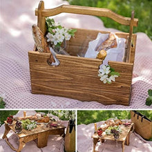 Folding Table Portable Outdoor Beach Camping Storage Tea Wine Glass Garden Picnic Basket Furniture Desk Holder (D Talla ?nica)