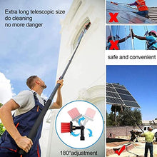 12-36ft Window Cleaning Pole, Water Fed Telescopic Brush, Extendable Photovoltaic Panel Cleaning Brushes, Solar Panel Cleaning Brush Can Spray Water,18ft/5.4m-35cmBrushhead