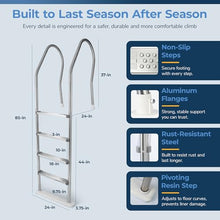 Blue Wave Premium Stainless Steel Reverse-Bend Pool Ladder, Above Ground