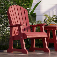 Wildridge Heritage High Fan Back Chair, Cardinal Red - Outdoor All-Weather Poly Furniture for Patio, Deck, Yard